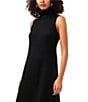 Color:Rich Black - Image 3 - Cozy Knit Turtleneck Sleeveless Maxi Sweater Dress