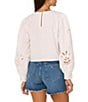 Vince Camuto Crew Neck Long Sleeve Embroidered Blouse - Image 2
