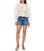 Vince Camuto Crew Neck Long Sleeve Embroidered Blouse - Image 3