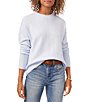 Color:Frozen - Image 1 - Crew Neck Long Sleeve Extended Shoulder Seamed Cozy Statement Sweater