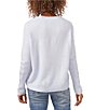 Color:Frozen - Image 2 - Crew Neck Long Sleeve Extended Shoulder Seamed Cozy Statement Sweater