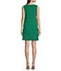 Color:Green - Image 2 - Crew Neck Sleeveless Bow Side Detail Shift Dress