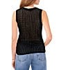 Color:Rich Black - Image 2 - Crew Neck Sleeveless Knit Tank Top