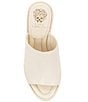Color:Creamy White - Image 6 - Danvy Leather Floral Wedge Sandals