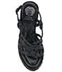 Color:Black - Image 6 - Delyna Strappy Leather Platform Wedge Sandals