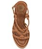 Color:Golden Walnut - Image 6 - Delyna Leather Strappy Platform Wedge Sandals