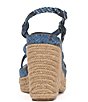 Color:Elemental Indigo - Image 3 - Delyna Snake Print Leather Strappy Platform Wedge Sandals
