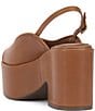 Color:Golden Walnut - Image 4 - Elyse Leather Chunky Platform Slingback Sandals