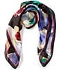 Vince Camuto Exploded Blooms Floral Print Square Scarf, Color:Black Multi - Image 1