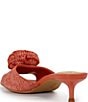 Color:Peach Pop - Image 4 - Faizaa Raffia Rosette Kitten Sandals