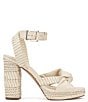 Color:Creamy White - Image 2 - Fancey Leather Knotted Woven Platform Sandals