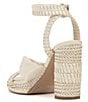 Color:Creamy White - Image 4 - Fancey Leather Knotted Woven Platform Sandals