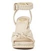 Color:Creamy White - Image 5 - Fancey Leather Knotted Woven Platform Sandals