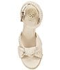 Color:Creamy White - Image 6 - Fancey Leather Knotted Woven Platform Sandals