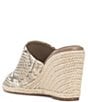Color:Light Taupe - Image 4 - Fayla Snake Embossed Leather Wedge Sandals