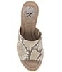Color:Light Taupe - Image 6 - Fayla Snake Embossed Leather Wedge Sandals