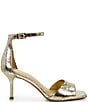Color:Gold - Image 2 - Febe Metallic Leather Dress Sandals