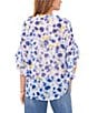 Color:Ultra White - Image 2 - Floral Pullover 3/4 Sleeve Blouse