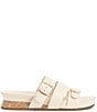 Color:Creamy White - Image 2 - Freoda Leather Buckle Slide Sandals