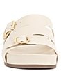 Color:Creamy White - Image 5 - Freoda Leather Buckle Slide Sandals