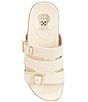 Color:Creamy White - Image 6 - Freoda Leather Buckle Slide Sandals