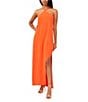 Color:Crushed Orange - Image 1 - Halter Neck Maxi Dress