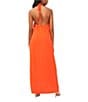 Color:Crushed Orange - Image 2 - Halter Neck Maxi Dress