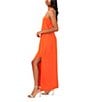 Color:Crushed Orange - Image 3 - Halter Neck Maxi Dress