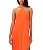 Color:Crushed Orange - Image 4 - Halter Neck Maxi Dress