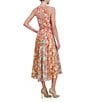 Color:Multi - Image 2 - Halter Neck Sleeveless Floral Empire Waist Midi Dress