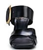 Color:Black - Image 5 - Helya Leather Buckled Dress Slide Sandals