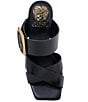 Color:Black - Image 6 - Helya Leather Buckled Dress Slide Sandals