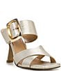 Color:Light Gold - Image 1 - Helya Metallic Leather Buckled Dress Slide Sandals
