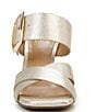 Color:Light Gold - Image 5 - Helya Metallic Leather Buckled Dress Slide Sandals