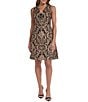 Vince Camuto Jacquard V-Neck A-Line Hardware Mini Dress - Image 1