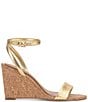 Color:Gold - Image 2 - Jefany Metallic Leather Wedge Sandals