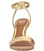 Color:Gold - Image 4 - Jefany Metallic Leather Wedge Sandals