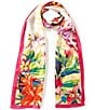 Vince Camuto Jungle Bloom Silk Oblong Scarf, Color:White Multi - Image 1