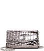 Vince Camuto Kisho Croco Silver Hardware Metallic Wallet on Chain Crossbody Bag, Color:Grey - Image 1