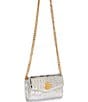 Vince Camuto Kisho Silver Metallic Croco Wallet on Chain Crossbody Bag, Color:Silver Metallic Croco - Image 4