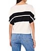 Vince Camuto Knit Boat Neck Cap Sleeve Color Block Stripe Sweater, Color:Antique White - Image 2