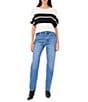 Vince Camuto Knit Boat Neck Cap Sleeve Color Block Stripe Sweater, Color:Antique White - Image 3