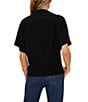 Vince Camuto Knit Cowl Neck Short Sleeve Blouse, Color:RICH BLACK - Image 2