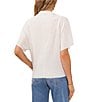 Color:Ultra white - Image 2 - Knit Cowl Neck Short Sleeve Blouse
