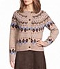 Vince Camuto Knit Long Sleeve Argyle Cardigan - Image 1