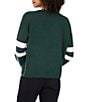 Vince Camuto Knit Number 7 Game Day Round Neck Long Sleeve Sweater, Color:Windsor Moss - Image 2