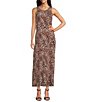 Vince Camuto Knit Round Neck Sleeveless Maxi Sheath Dress, Color:Rich Taupe - Image 1