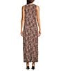 Vince Camuto Knit Round Neck Sleeveless Maxi Sheath Dress, Color:Rich Taupe - Image 2