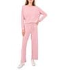 Vince Camuto Coordinating Knit Wide Leg Drawstring Pants, Color:Pink Sugar - Image 3