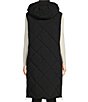 Color:Black - Image 2 - Kylie Quilted Hooded Water-Resistant Maxi Vest